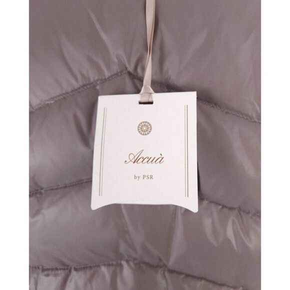 ACCUA by PSR White Goose Down Quilted Jacket Size 38 US 2 XS Womens Gray $475 - Picture 11 of 14
